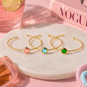 Round Glass Stone Bangle