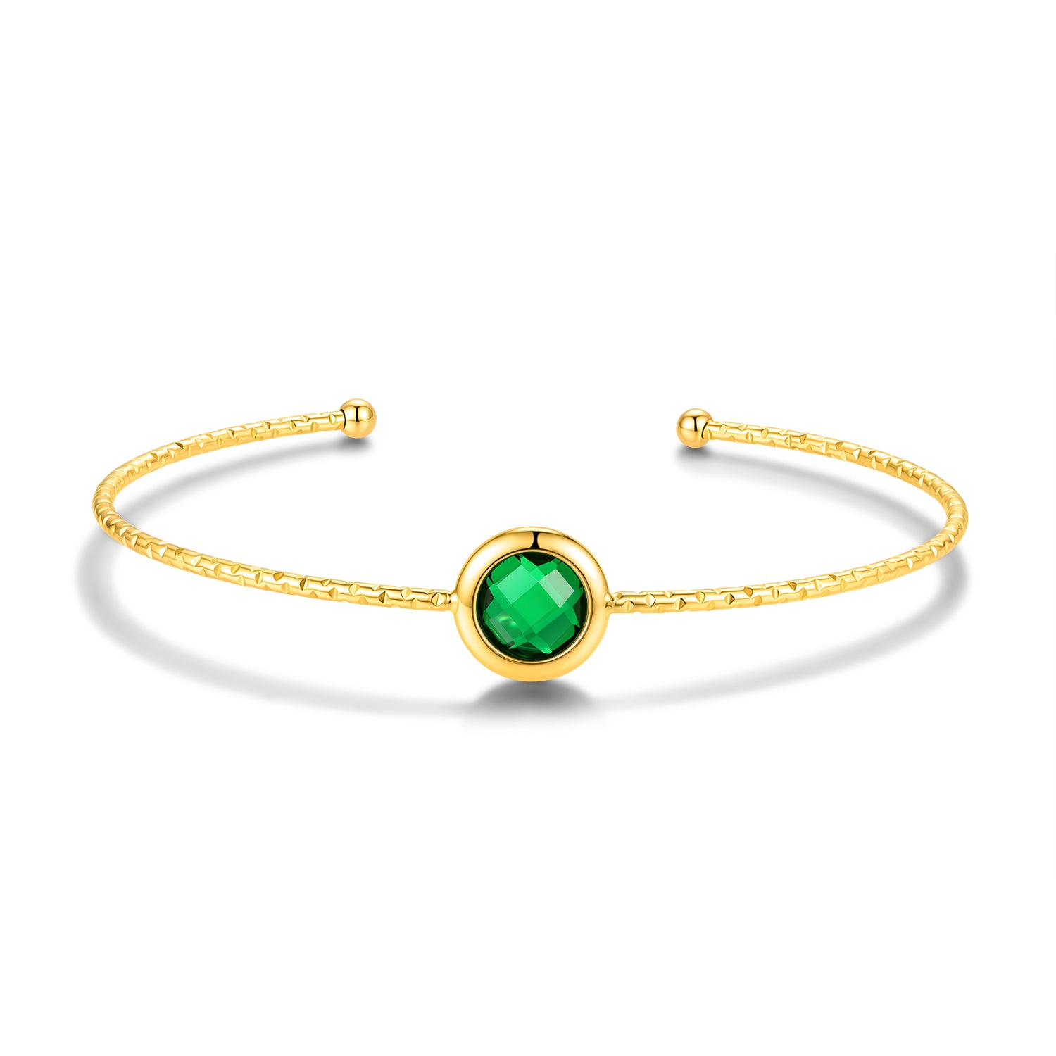 Round Glass Stone Bangle