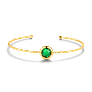 Round Glass Stone Bangle