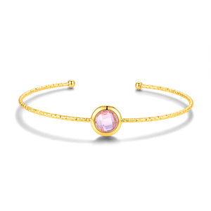 Round Glass Stone Bangle