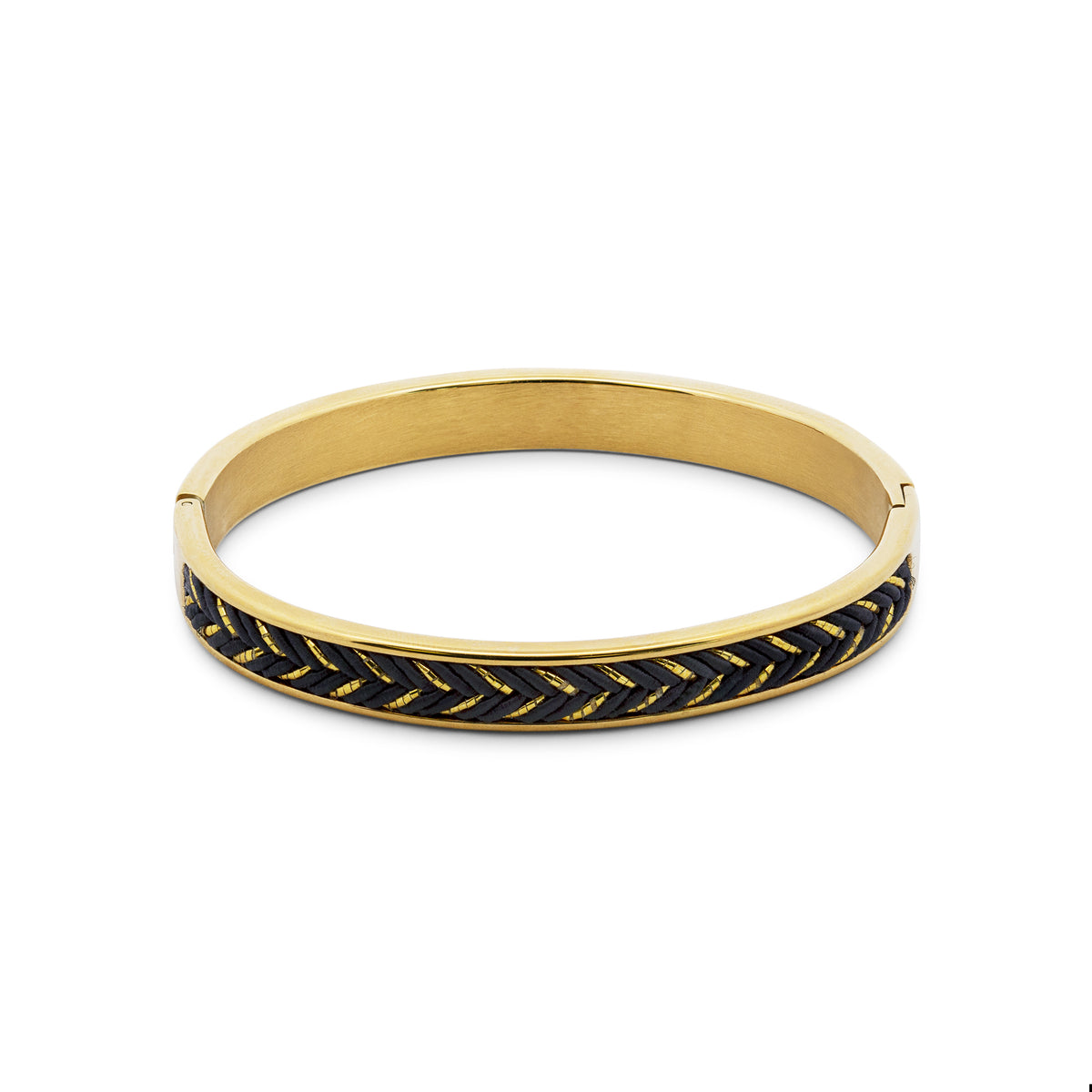Braided Bangle with Gold Thread