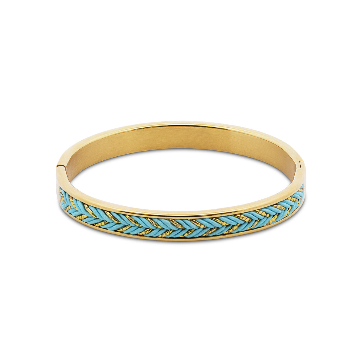 Braided Bangle with Gold Thread