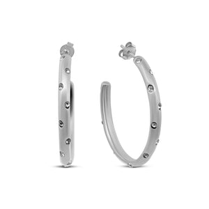 Round Zirconia Hoop Earrings