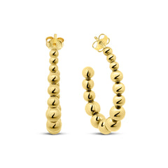 Beaded Open Hoop Earrings