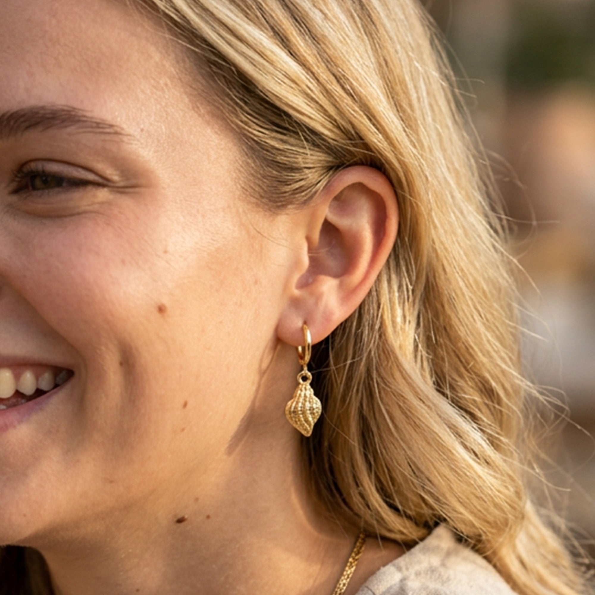 Ocean Trumpet Shell Earrings