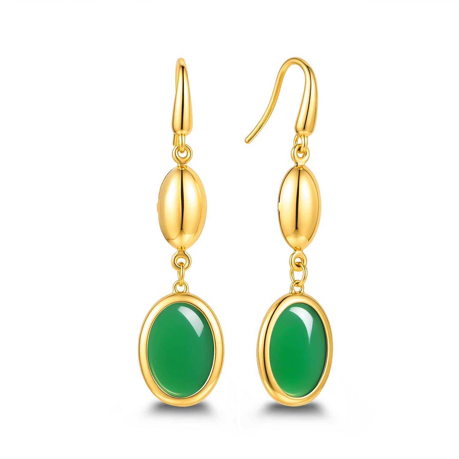 Oval Opal Drop Earrings
