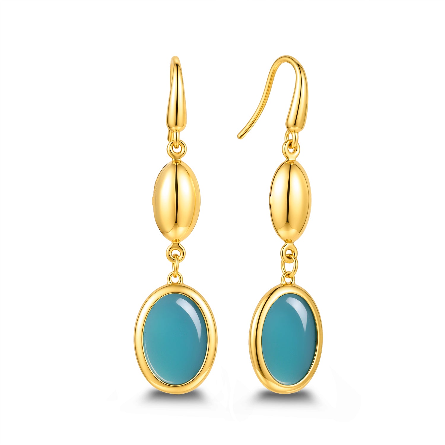 Oval Opal Drop Earrings