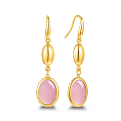 Oval Opal Drop Earrings