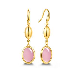 Oval Opal Drop Earrings
