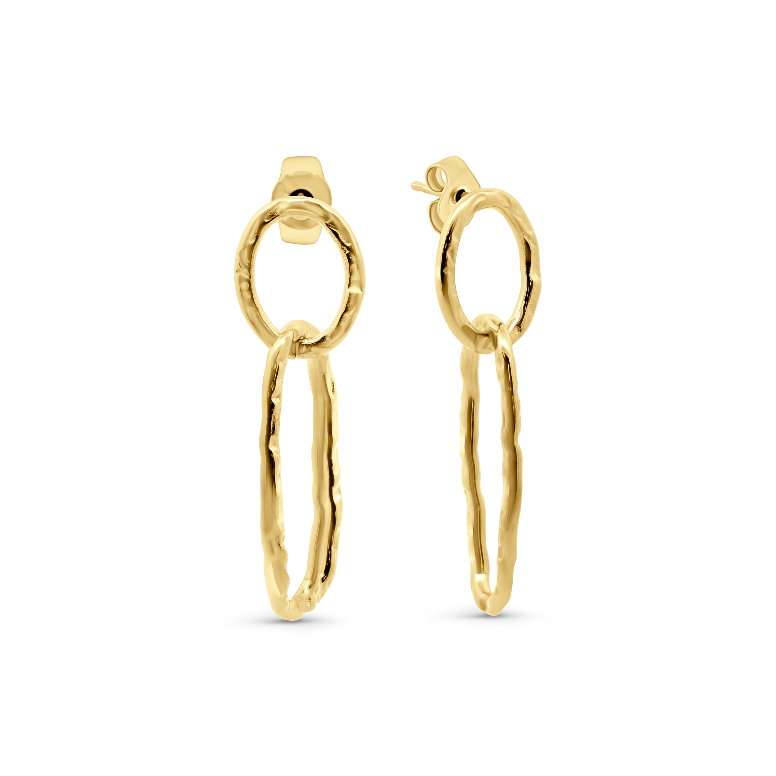 Rounded Link Stud Earrings
