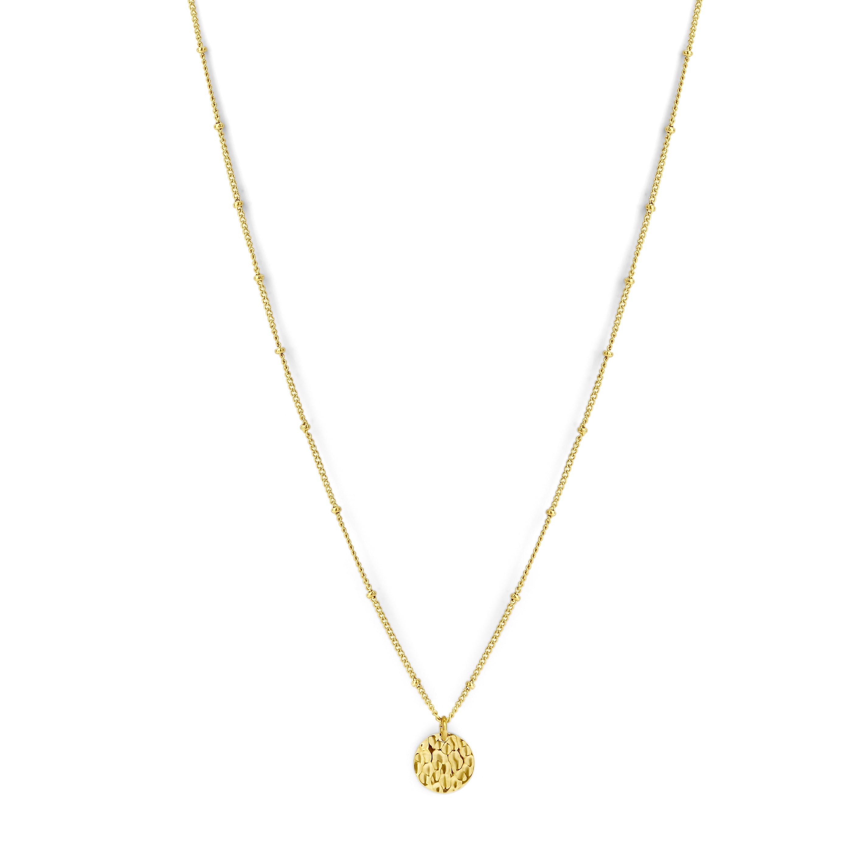 Ketting met ronde, gehamerde bedel