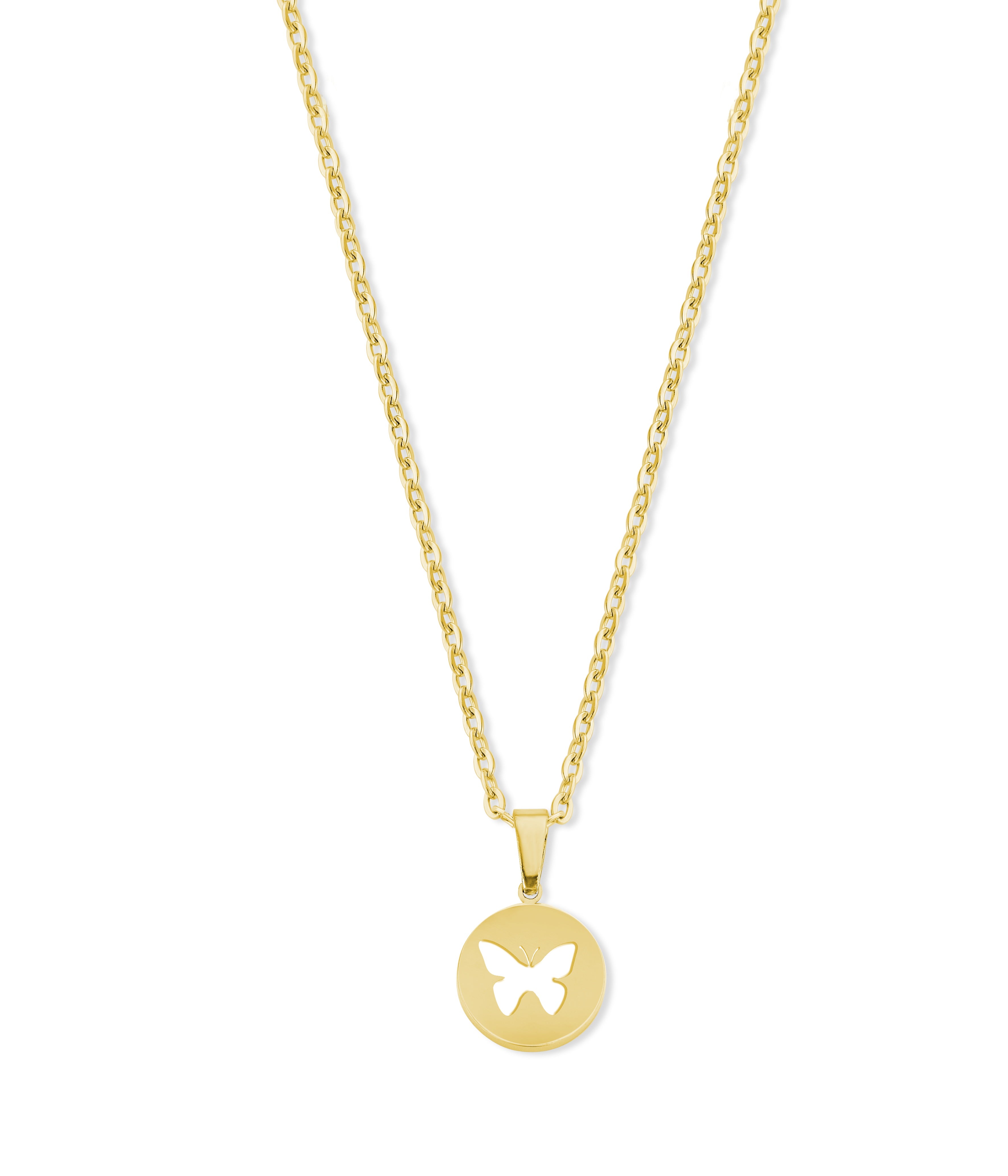 Ketting met opengewerkte vlinderbedel