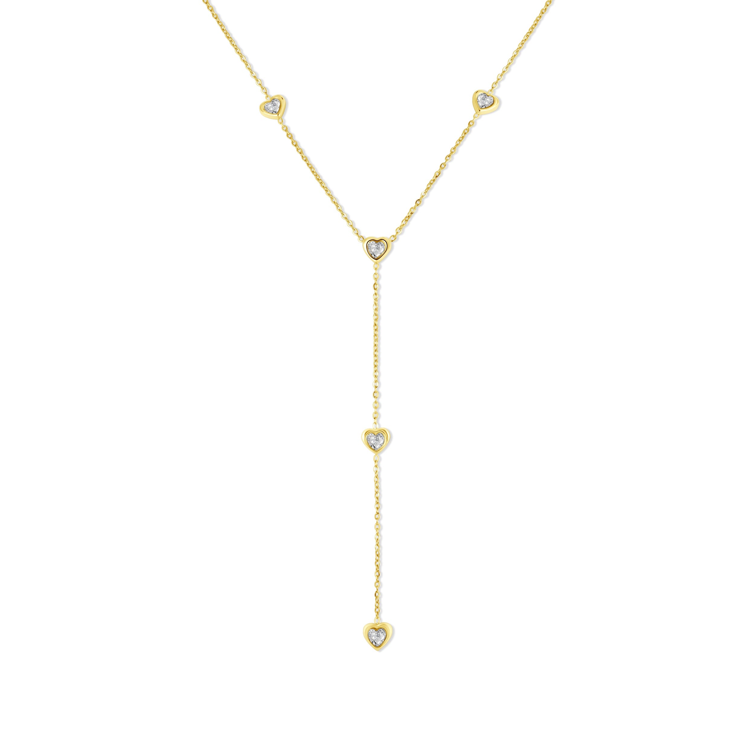 Ketting met hartjes en zirkonia