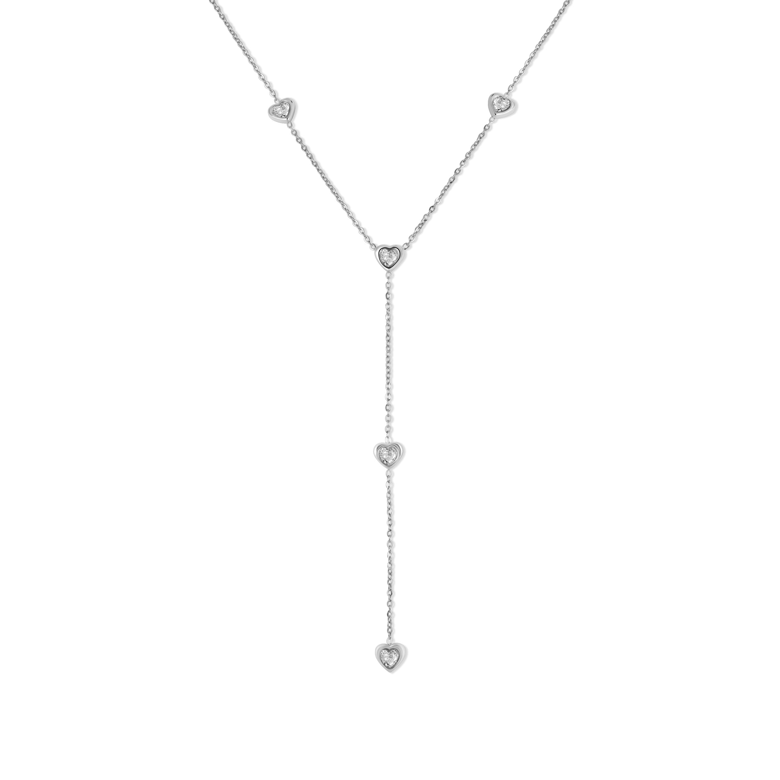 Ketting met hartjes en zirkonia