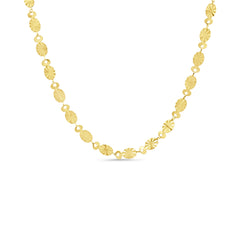 Flat Sunburst Disc Necklace