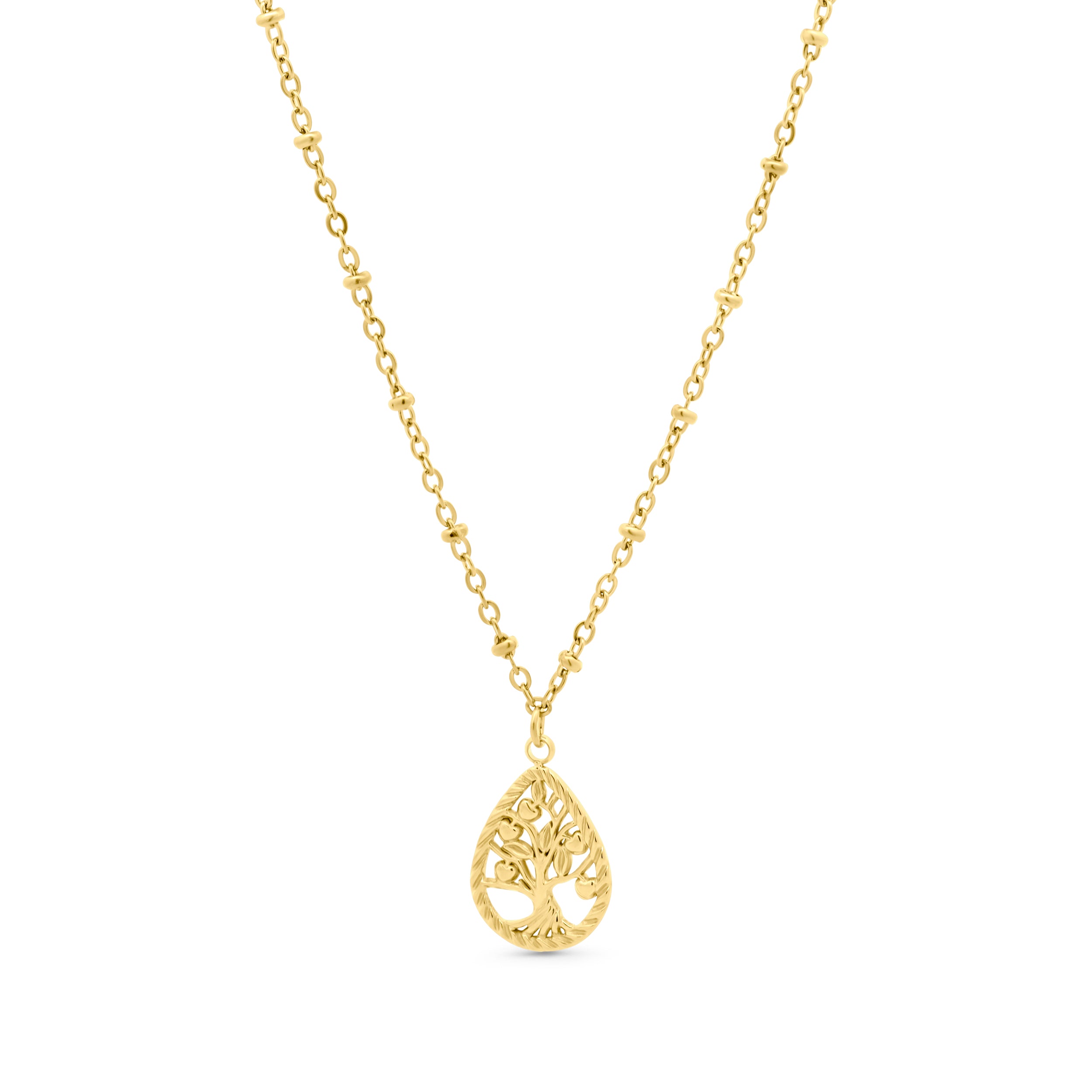 Drop Tree of Life Pendant Necklace