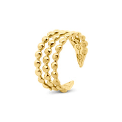 Three Row Beaded Open Ring