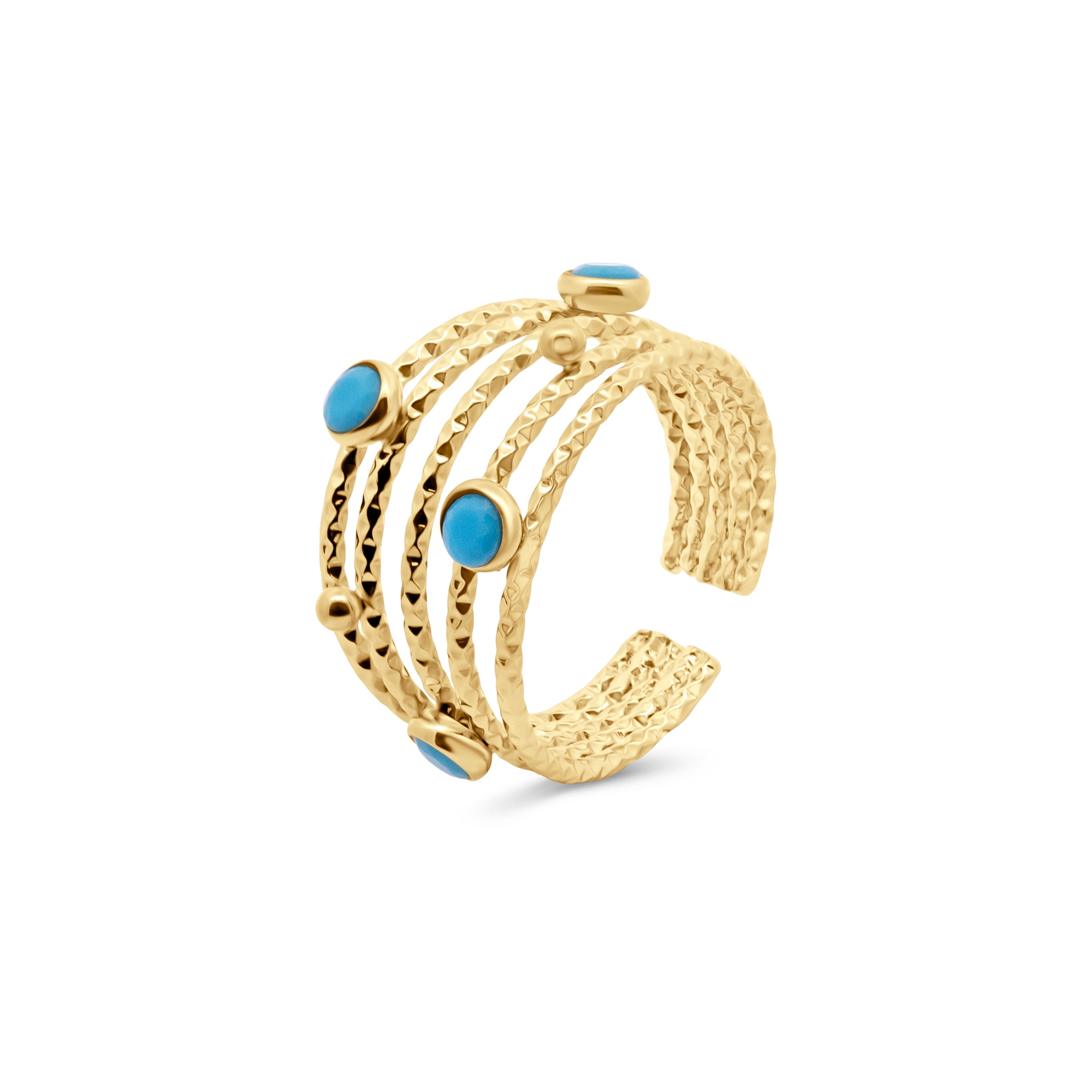 Blue Cubic Zirconia Open Ring