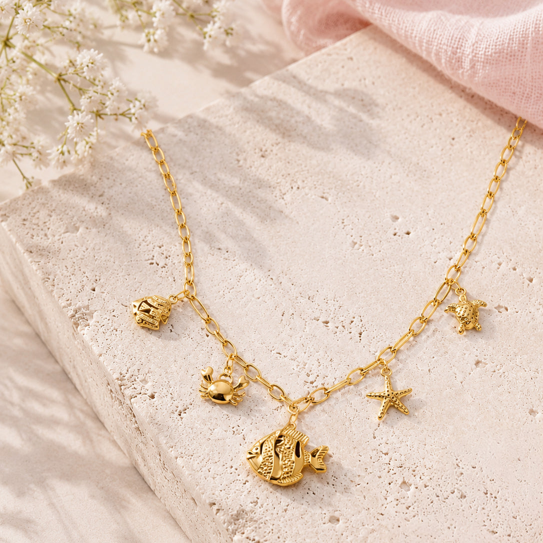 Ocean Creatures Charm Necklace